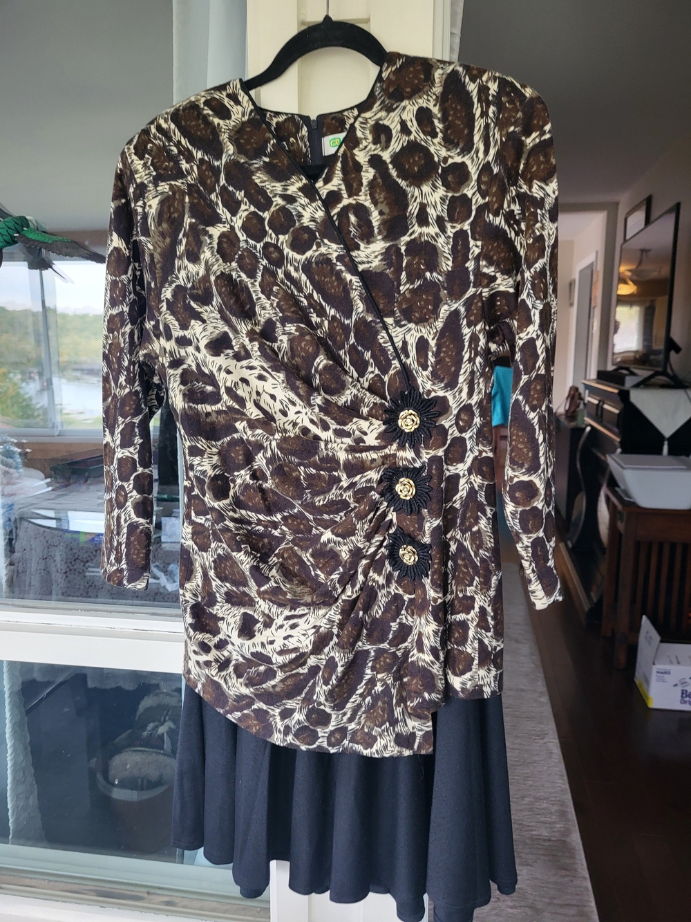 Vintage Chou Roo Brown and Cream Print Sz 11